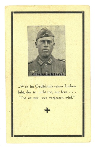 Orig sterbebild grenadier - grenadier, +